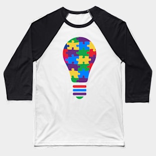 Puzzle Bulb Autism Awareness Gift for Birthday, Mother's Day, Thanksgiving, Christmas Baseball T-Shirt